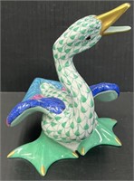 Herend Wild Honking Goose Porcelain Figure