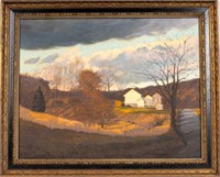 Rural Pennsylvania Winter Landscape, Signed