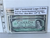10 notes- 1967 Canada 1 dollar