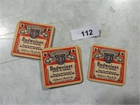 (12) Vintage Budweiser Coasters