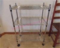 Smaller rolling chrome utility cart (clean)