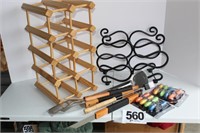 (2) Wine Racks & Grilling Accessories (9 pieces