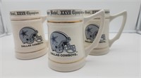 3 Dallas Cowboy Superbowl Mugs