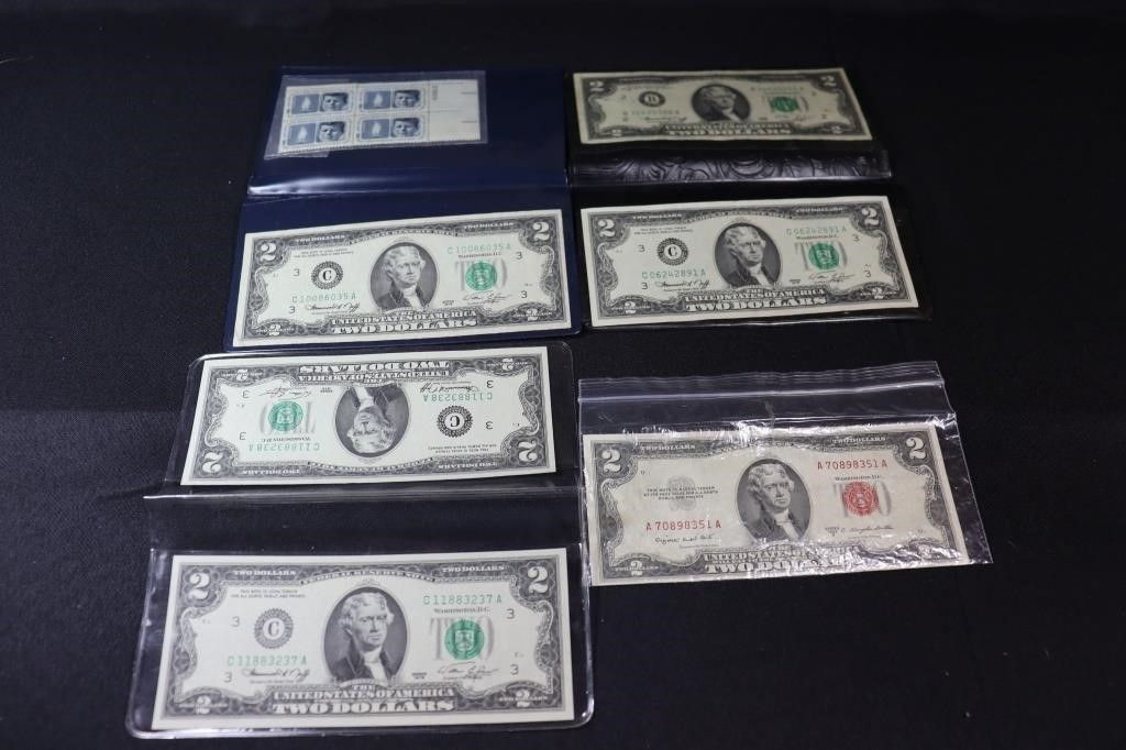 5-1976 $2 Notes & 1-1953B $2 Red Seal Note
