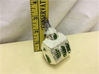 Old Figural Glass CHURCH Christmas Tree Ornament
