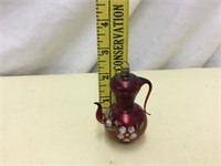 Old Figural Glass TEAPOT Christmas Tree Ornament