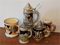 SMALL WESTERN GERMANY BEER STEIN & OTHER STEINS