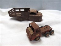 2pc Vintage Metal Truck Toys - Tonka & Farm Truck