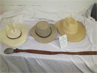 2pc Men's Hats & Western Belt