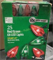 Home Accents 25 Red/Green C9 LED Lights