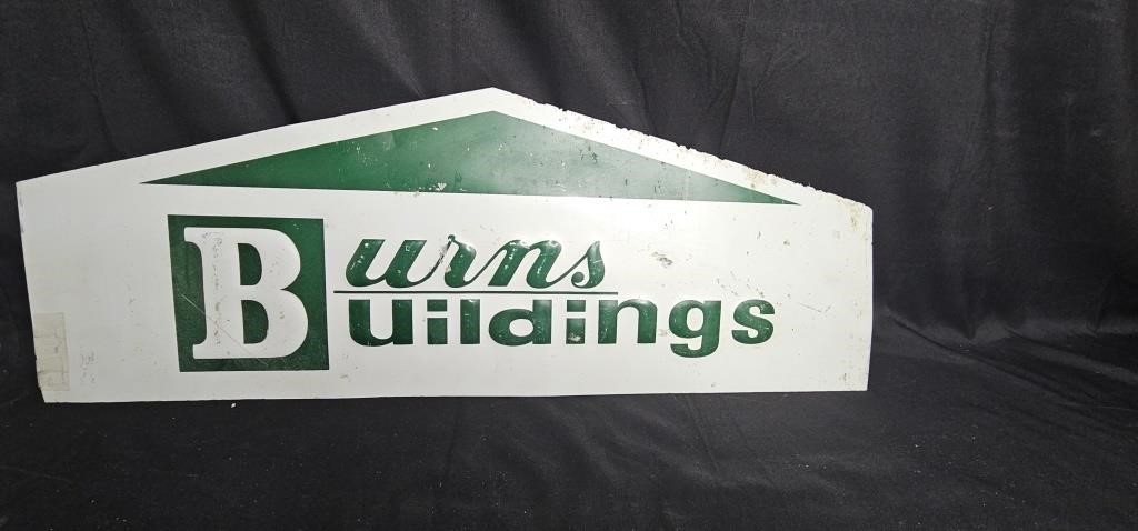 Burns Building old metal sign.