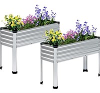 MGNO Raised Garden Bed Outdoor with Legs,2PCS