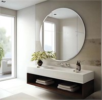 USHOWER 30" Round Frameless Wall Mirror with