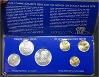 1978 Argentina World Cup BU Coin Mint Set w