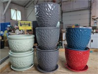 Seven Ceramic Flower Pots