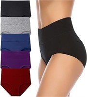 5PCS 4XL High Waist Cotton Underwear