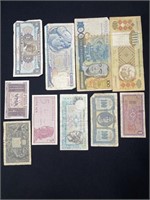 LOT OF (10) ASSORTED FOREIGN CURRENCY