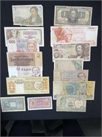 LOT OF (15) ASSORTED FOREIGN CURRENCY
