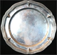 HEAVY MEXICAN STERLING TRAY, SHAPED BORDER,