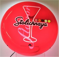 Rare Lighted Stolichnaya Russian Vodka Sign