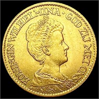1913 Netherlands Gold 10 Gulden .1947oz