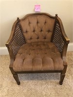 Barrel chair with cane sides