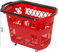 Mophorn 3PCS Shopping Carts, Red Shopping Baskets
