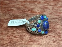 Sterling .925 Silver Lapis Turquoise Ring Size 9