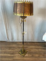 Painted Metal Gothic Style Floor Lamp w/Shade