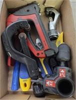 TRAY OF PIPE CUTTERS, MISC