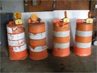 (4) Construction/Safety Barrels w/Lights -