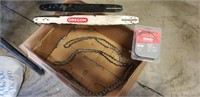 Assorted Chainsaw Chains (4) & 2 Bars