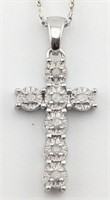 Sterling Diamond Cross Pendant Necklace
Nice