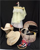 Vintage Hats, Aprons, Jewelry, Head Model, Hat Box