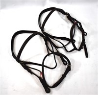 2 Brown Leather Pony Bridles
