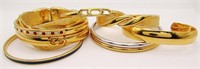 8-VINTAGE GOLD/SILVER TONED BANGLES/CUFFS