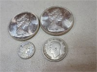 (4) Canadian Silver Coins See Pics For Details