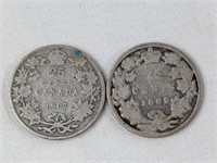 1889 & 1907 CAD QUARTERS