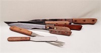 Vintage Wood Handled Kitchen Knifes