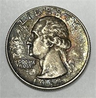 1964 Washington Silver Quarter Richly Toned BU