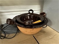 2PC MEXICAN POTTERY TERRACOTTA BOWLS