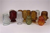 12 Assorted glass candleholders