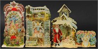 FOUR FOLD OUT CHRISTMAS GREETING CARDS
