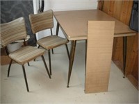 Mid Century Table W/2 Chairs & Leaf