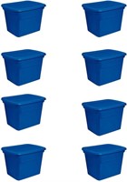 18 Gallon Plastic Storage Tote Container Box(blue)