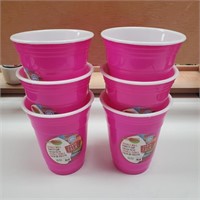 Double Wall Party Cups, Purple, 16 oz x 6