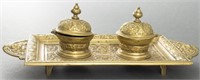 German Renaissance Revival Brass Inkwell