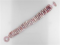 7.5" Pink Mop Fish Scale Design Bracelet