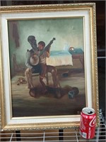" The Banjo Lesson" Original Oil Painting on