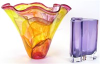 Artist Signed Kosta Boda Art Glass Vases
